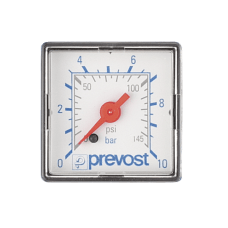 Prevost Square Gauge 1/8" MNPT Or MBSP