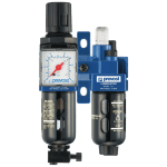 Prevost Alto 1 - 2-Piece-Set - 1/4'' Filter-Regulator-Lubricator (Gauge Included) With Wall Bracket