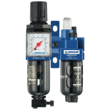 Prevost Alto 1 - 2-Piece-Set - 1/4'' Filter-Regulator-Lubricator (Gauge Included) With Wall Bracket