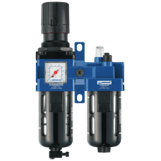 Prevost 2-Piece-Set - Filter-Regulator-Lubricator (Gauge Included) With Wall Bracket