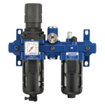 TB SME203 Prevost Alto 3 - 2-Piece-Set - 1/2'' Filter-Regulator-Lubricator (Gauge Included) With Wall Bracket, Diverter Block And Pipe Adapters