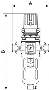Prevost Alto 3 - 1/2'' Filter-Regulator (Gauge Included) With Wall Bracket And Pipe Adapters 4 TM PSM203