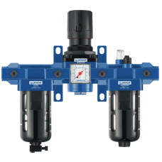 TT PSM203 Prevost Alto 3 - 3-Piece-Set - 1/2'' Filter-Regulator-Lubricator (Gauge Included) With Wall Bracket And Pipe Adapters