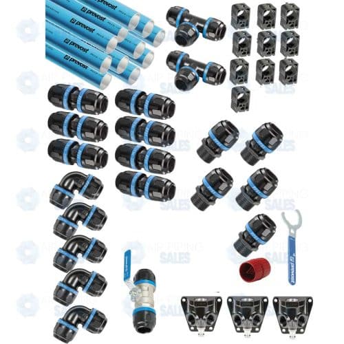 1-in-3-drop Prevost Piping Garage Kit