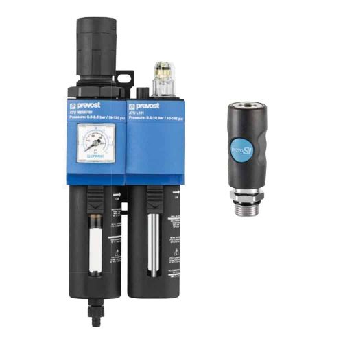 Prevost Filter-Regulator-Lubricator 2 Units With Prevos1 Quick Safety Coupling