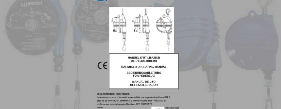 Technical Manuals for Prevost Balancers & Reels