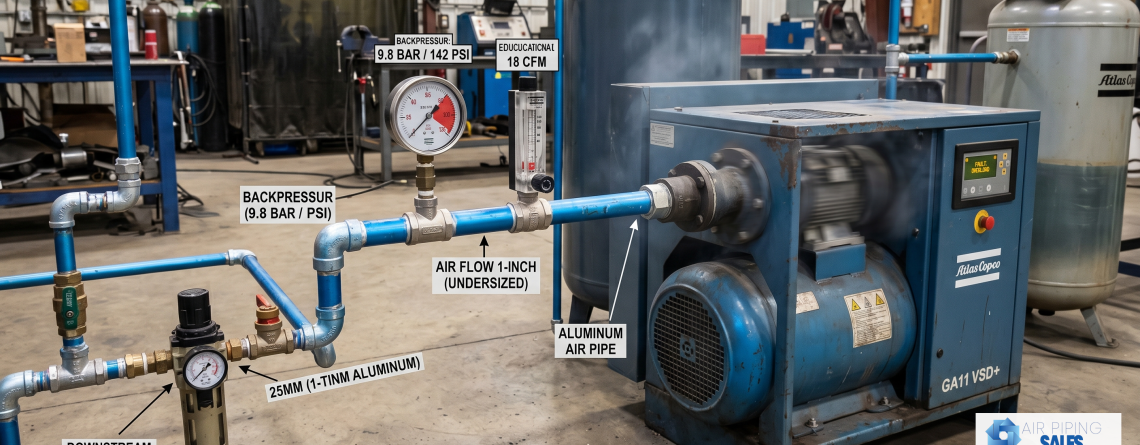 Undersized aluminum piping exhibit