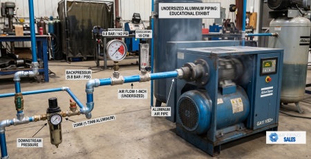 Undersized aluminum piping exhibit